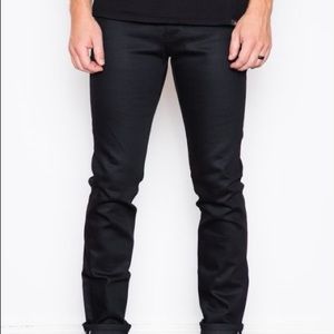 Naked & Famous Super Guy Raw Denim Black Skinny Jeans